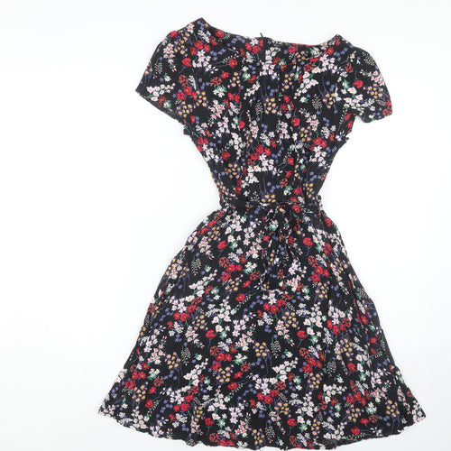 Izabel London Women's Floral Fit & Flare Dress Black, Size 8