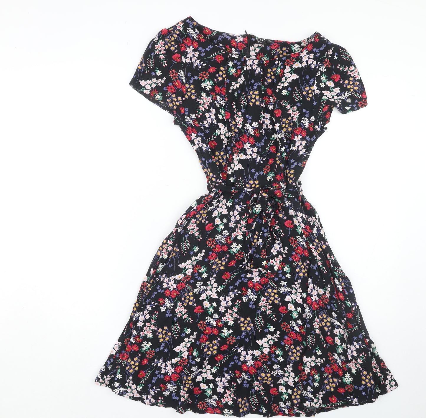 Izabel London Women's Floral Fit & Flare Dress Black, Size 8