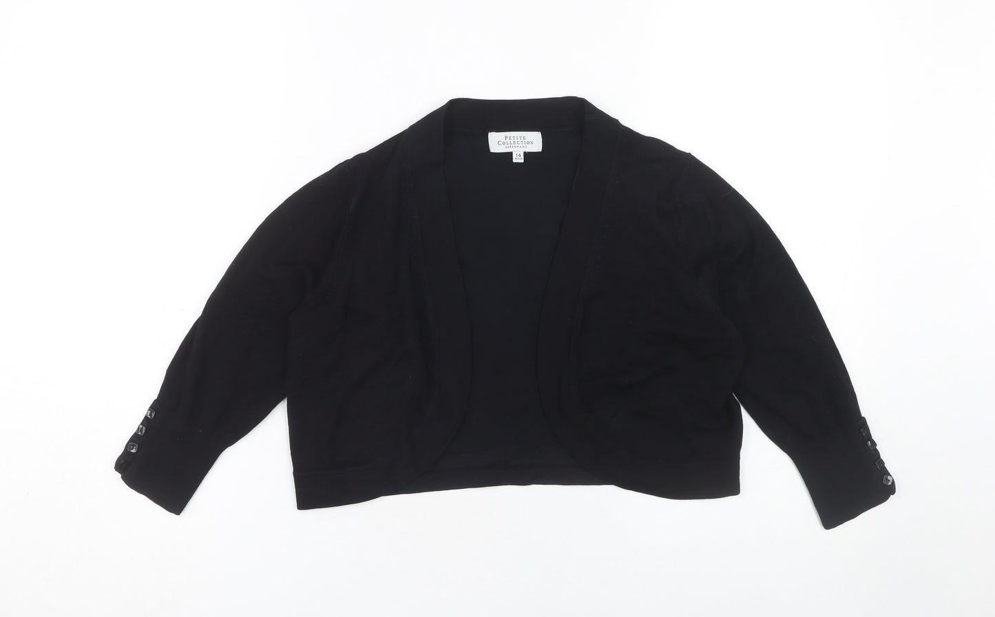 Debenhams Women’s Black Open Front Cardigan Size 14 Petite