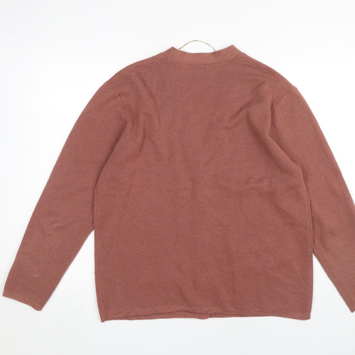 Damart Women's Brown Cardigan, L, V-Neck, Button Accent