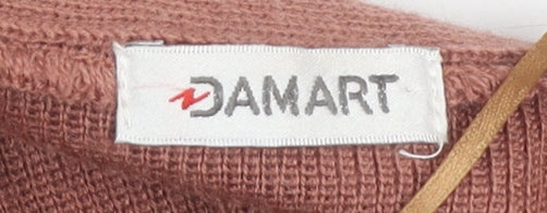 Damart Women's Brown Cardigan, L, V-Neck, Button Accent