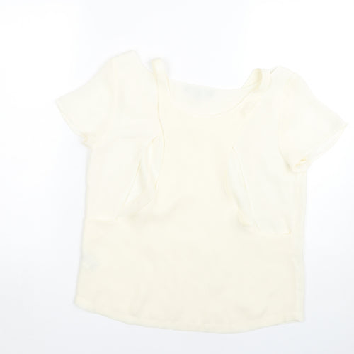 Marks and Spencer Ivory Scoop Neck Top Size 12