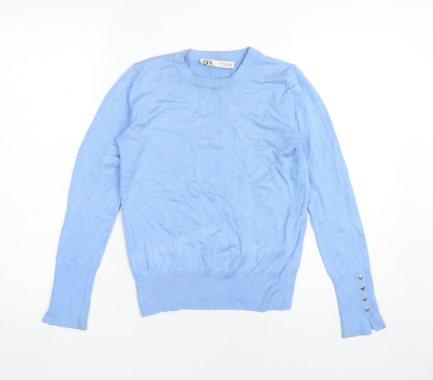 Zara Women's Blue Pullover Jumper Size 10