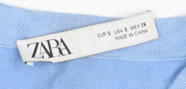 Zara Women's Blue Pullover Jumper Size 10