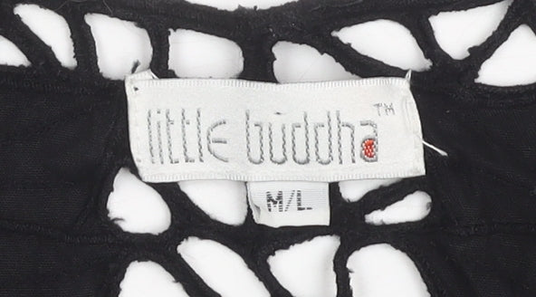 Little Buddha Black Crochet Sleeveless Dress L
