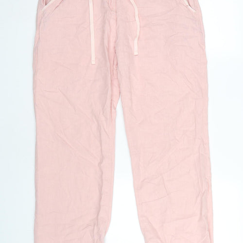 Next Women's Pink Linen Trousers, Size 12 - Spring/Summer