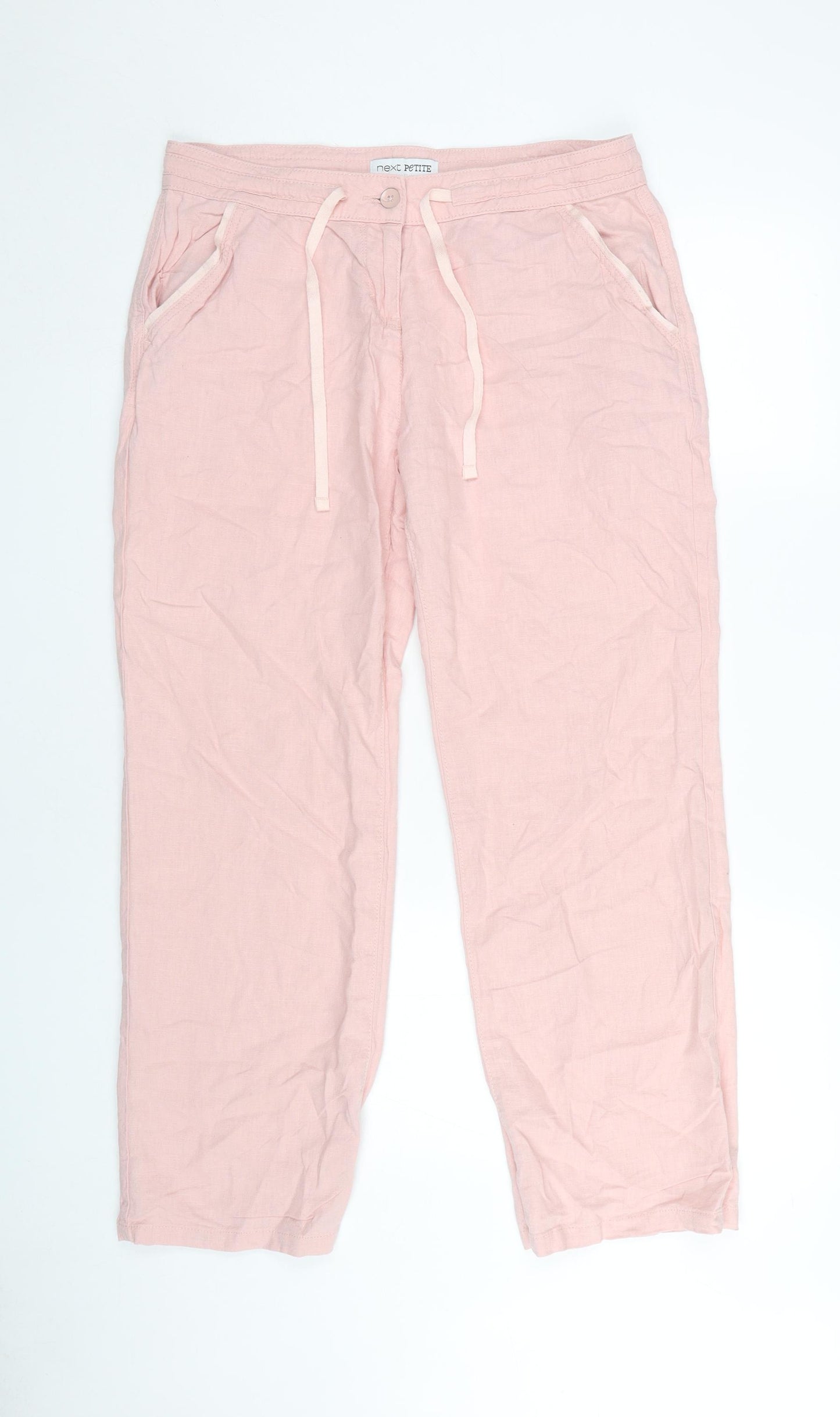 Next Women's Pink Linen Trousers, Size 12 - Spring/Summer