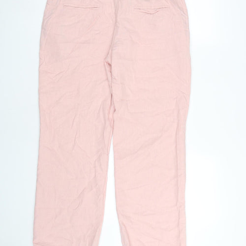 Next Women's Pink Linen Trousers, Size 12 - Spring/Summer