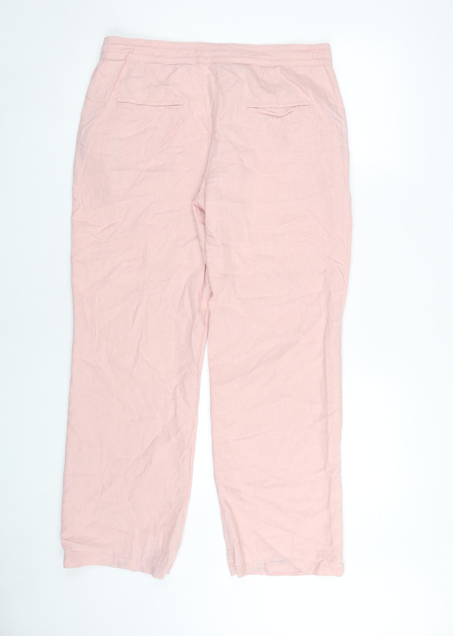 Next Women's Pink Linen Trousers, Size 12 - Spring/Summer