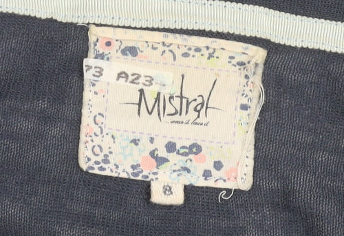 Mistral Women's Blue Open Front Cardigan Size 8 Lightweight