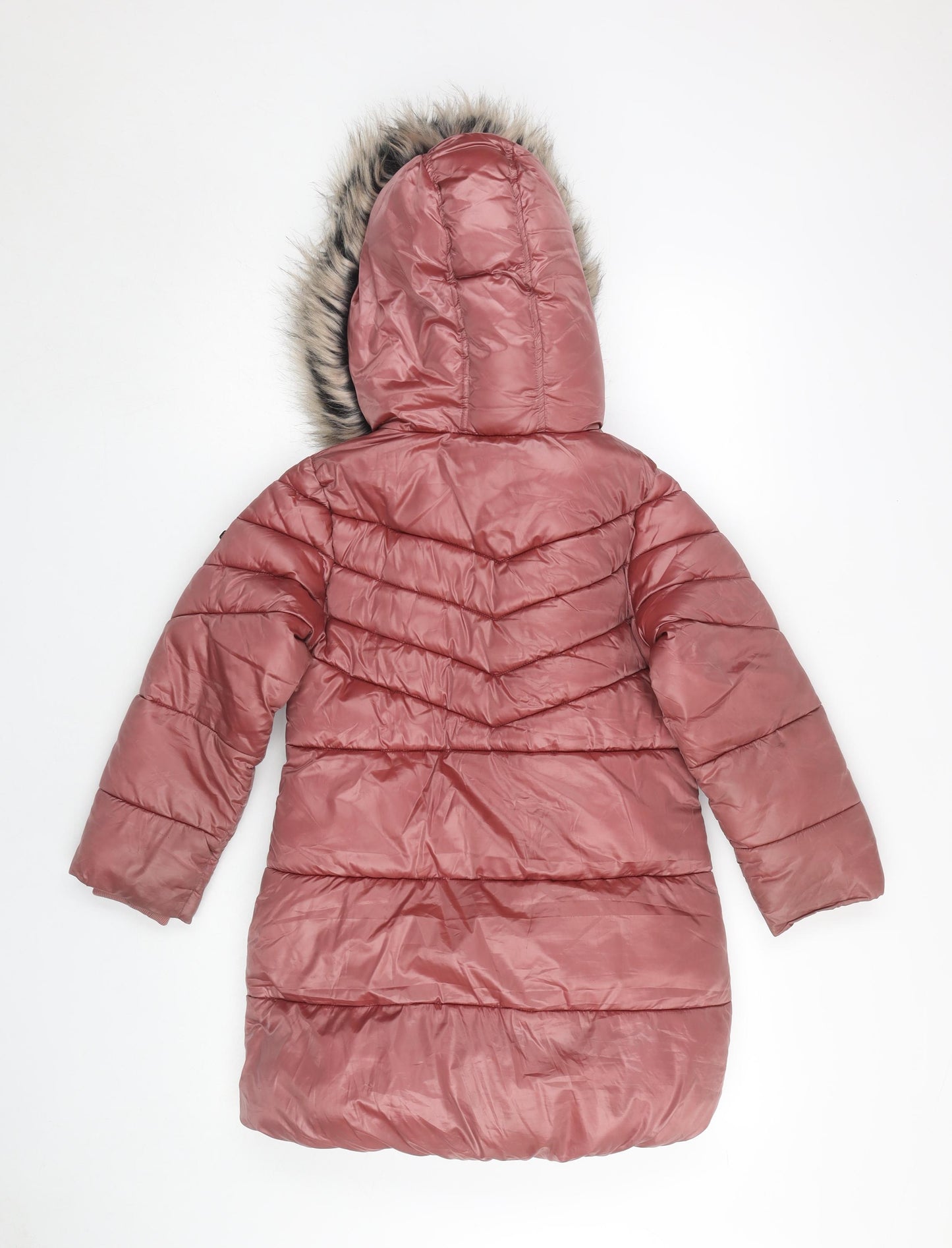 Next Girls Pink Puffer Jacket 8 Years Winter Hooded Coat
