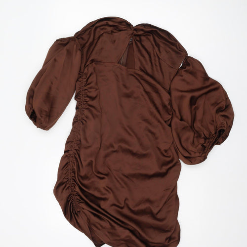 Quiz Women’s Brown Ruched Dress Size 14