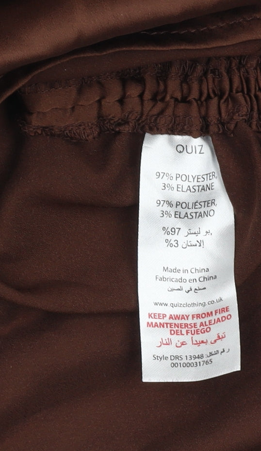 Quiz Women’s Brown Ruched Dress Size 14