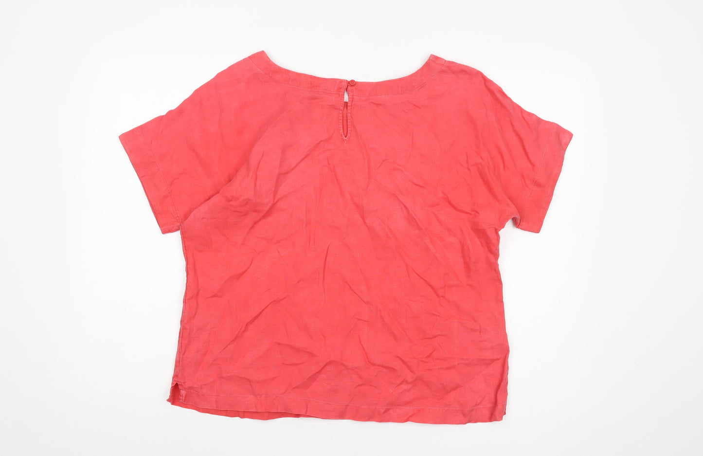 Marks and Spencer Women's Red Linen Top Size 14