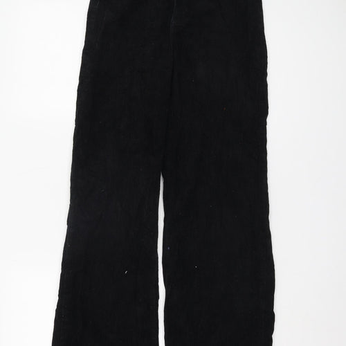 Monki Black Corduroy Trousers - Size 6, Women's Regular Fit