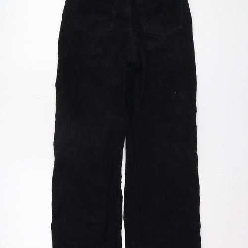Monki Black Corduroy Trousers - Size 6, Women's Regular Fit