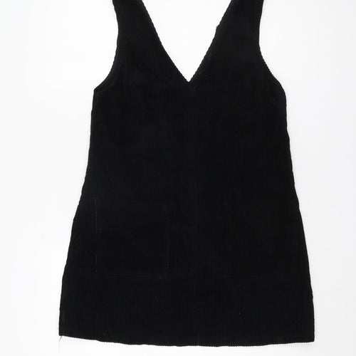 New Look Women's Black Pinafore Dress, Size 8, Corduroy