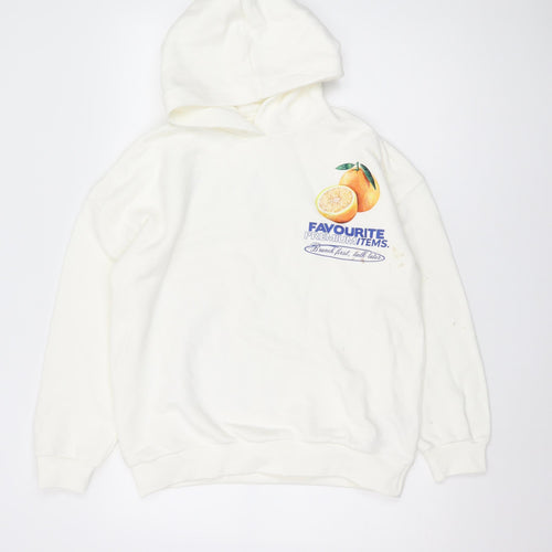 Marks and Spencer Boys White Pullover Hoodie 13-14 Years