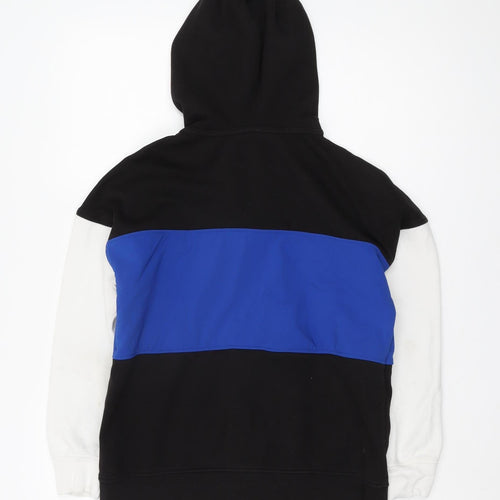Zara Boys Black Full Zip Colourblock Hoodie, Size 11-12 Years