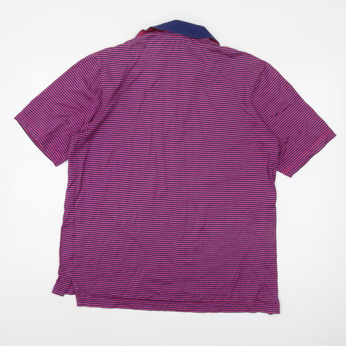 Fairway & Greene Men's Purple Striped Polo Shirt M