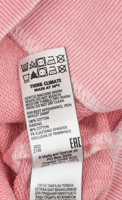 Marks and Spencer Women’s Pink 1/2 Zip Sweatshirt Size 14