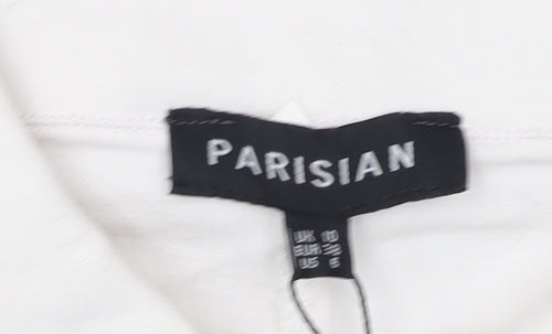 Parisian Women's White Shirt Dress, Size 10, Collared Casual