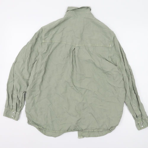 Marks and Spencer Women's Green Button-Up Shirt 16