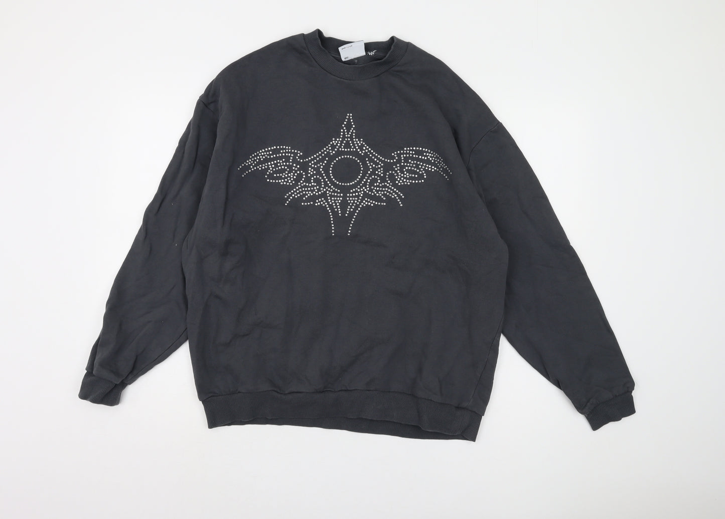 ASOS DESIGN Men's Black M Pullover Studded Sweatshirt