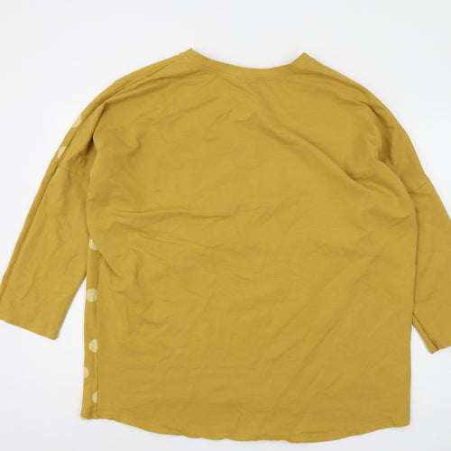 Alexara Women's Yellow Polka Dot Pullover Sweatshirt L