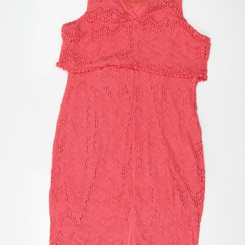 BHS Women's Pink Lace Dress, Size 16 Petites, New