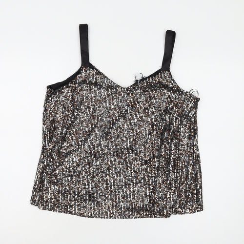 M&Co Women's Silver Sequin Camisole Size 12