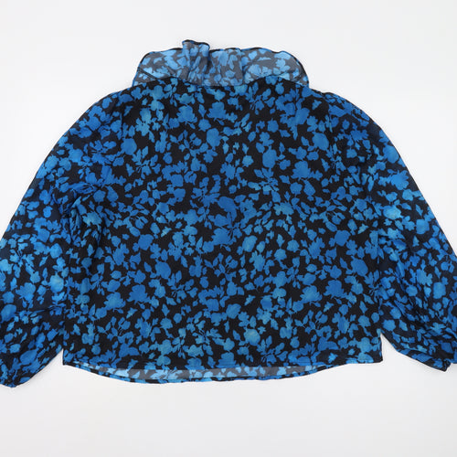 Wallis Women's Blue Floral Blouse Size 14 - Spring Casual