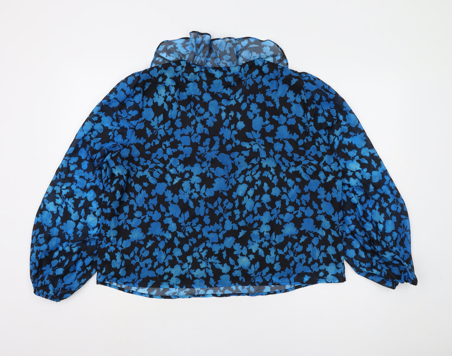 Wallis Women's Blue Floral Blouse Size 14 - Spring Casual