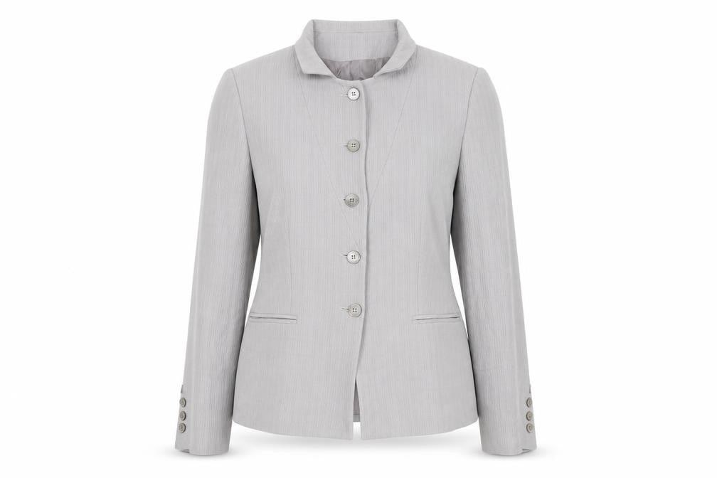 Front view of Zeddra Women's Grey Blazer, size 16, Single-Breasted