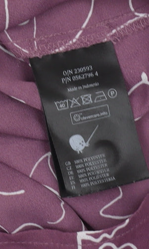 Monki Women's Purple XS Button-Up Geometric Shirt