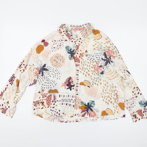 Pull & Bear Women's Multicoloured Floral Button-Up Shirt