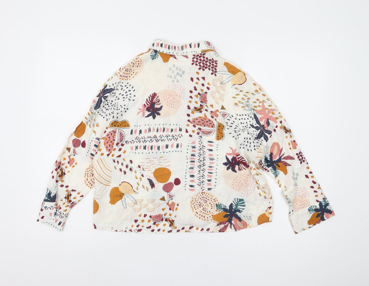 Pull & Bear Women's Multicoloured Floral Button-Up Shirt