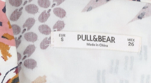 Pull & Bear Women's Multicoloured Floral Button-Up Shirt