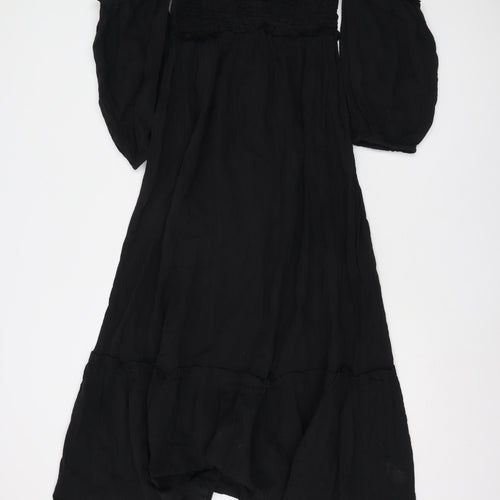 River Island Women's Black Cotton Dress, Size S