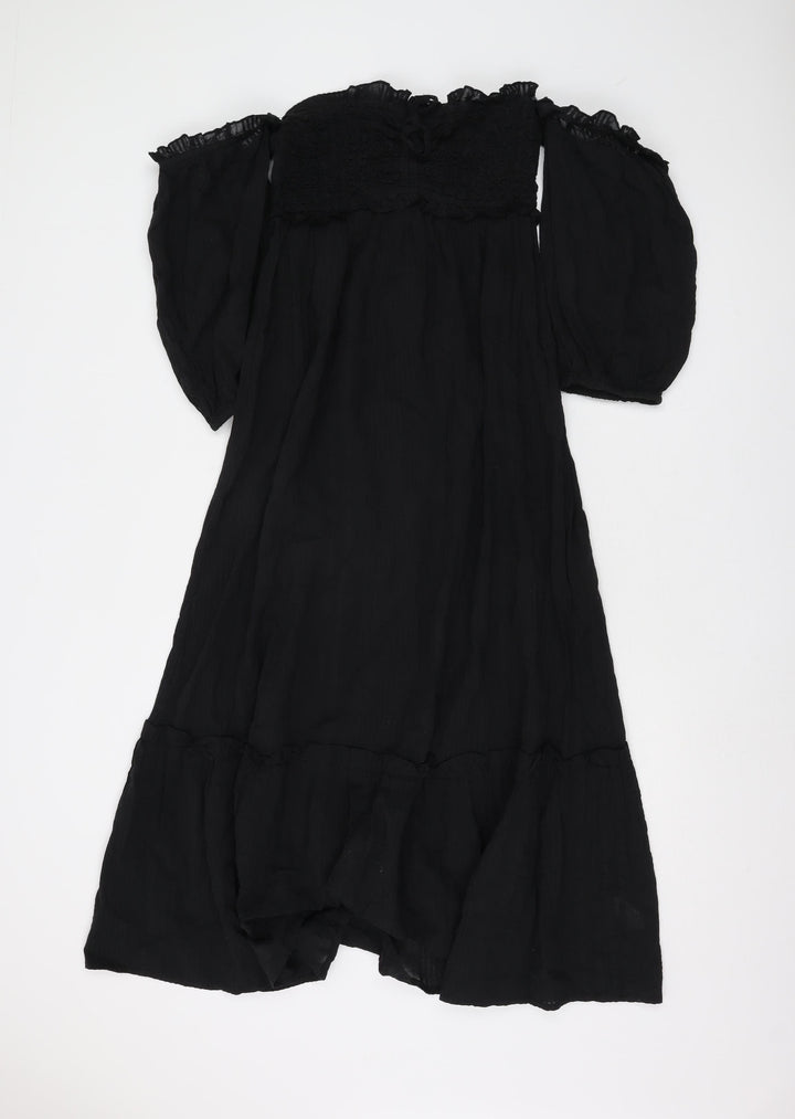 River Island Women's Black Cotton Dress, Size S
