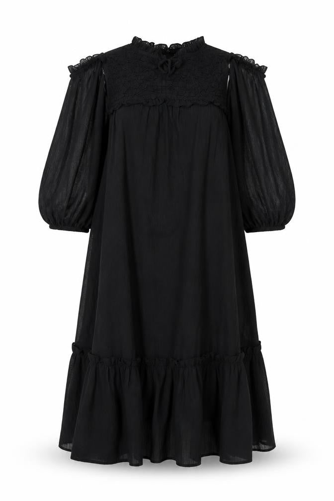 Front view of River Island Women's Black Cotton Dress, size S
