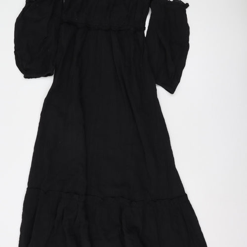 River Island Women's Black Cotton Dress, Size S