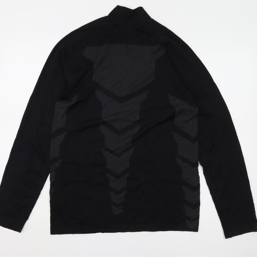 boohooMAN Black Men's Long Sleeve 1/4 Zip Top M
