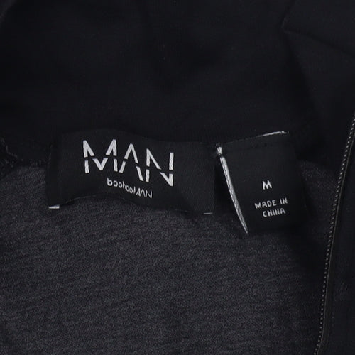 boohooMAN Black Men's Long Sleeve 1/4 Zip Top M