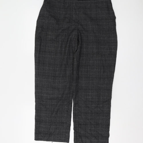 Zara Women's Grey Checked Cropped Trousers, M