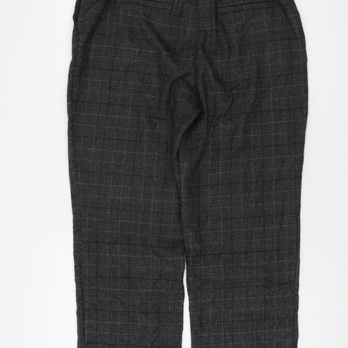 Zara Women's Grey Checked Cropped Trousers, M