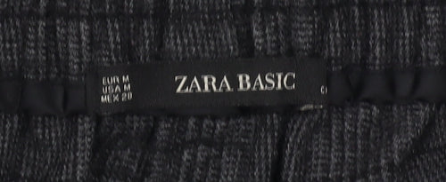 Zara Women's Grey Checked Cropped Trousers, M