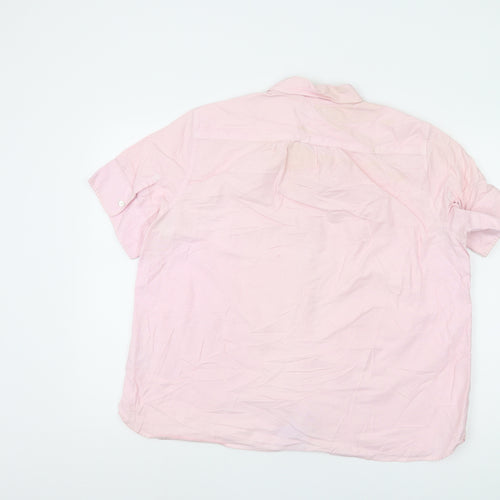 Lands' End Men's Pink Short Sleeve Button-Up Shirt