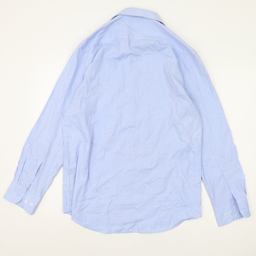 Marks and Spencer Men's Blue Regular Fit Shirt 15.5