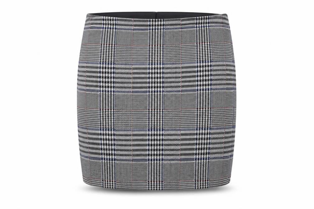 Front view of Marks & Spencer Women's Grey Check Pencil Skirt, size 14